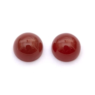 Karneol cabochon kő, kerek, 8 mm, 2 db