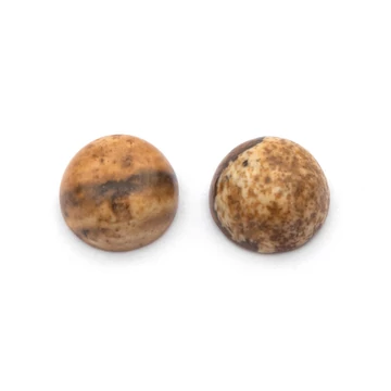 Képjáspis cabochon kő, kerek, 8 mm, 2 db