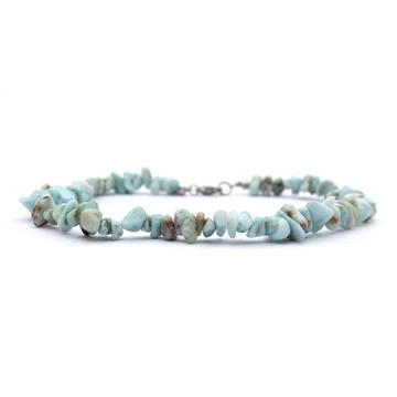 Larimar ásvány bokalánc, splitter fazon, kb. 26cm