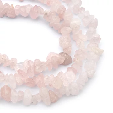 Rózsakvarc törmelékköves szál, kb. 85 cm