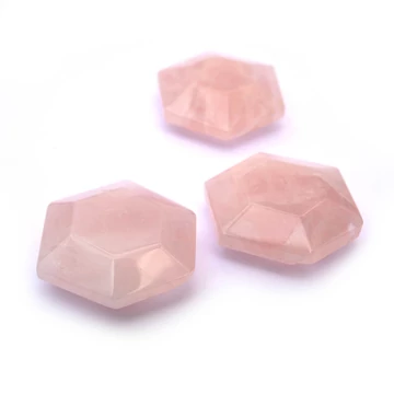 Rózsakvarc hexagon tündérkő, 30 mm