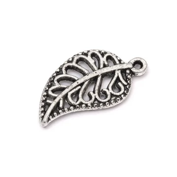Levél medál, 18x10 mm (5 db)