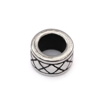 Nemesacél henger köztes dísz, négyzetrács mintás, 8 mm (1 db)