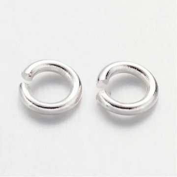 Karika, ezüszt szín, 0,8x4 mm, kb. 100 db