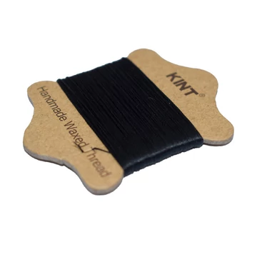 Viaszolt nylon gyöngyfűző szál, fekete, 0,45 mm, kb. 20 m