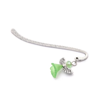 Angyalkás (zöld) könyvjelző, 84x13 mm (1 db)