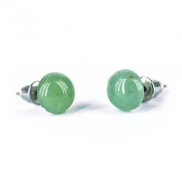 Aventurin cabochon fülbevaló, 8 mm