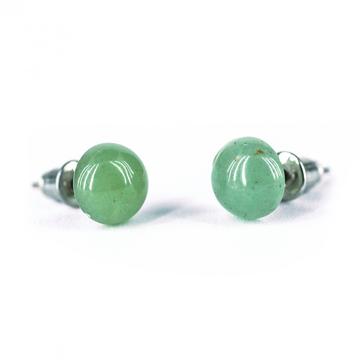 Aventurin cabochon fülbevaló, 8 mm