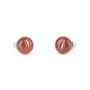 Karneol cabochon fülbevaló, 8 mm