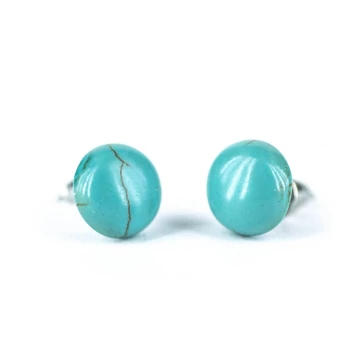 Türkinit cabochon fülbevaló, 10 mm