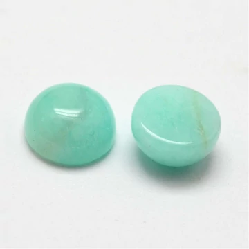 Amazonit cabochon kő, kerek, 6 mm, 2 db