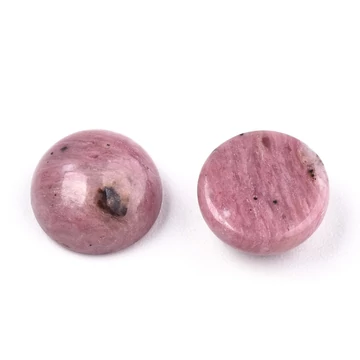 Rodonit cabochon kő, kerek, 8 mm, 2 db