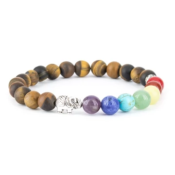 Tigrisszem (matt) csakra (elefánt) karkötő, 8 mm