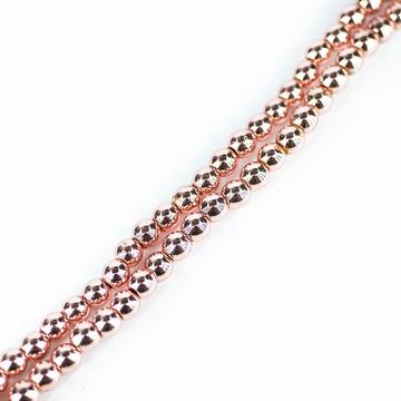 Hematit (rosegold) golyós szál, 6 mm, kb. 39 cm