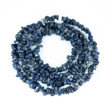 Aventurin (kék) törmelékköves szál, kb. 85 cm