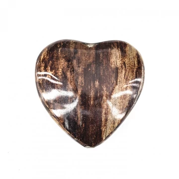 Banánfa szív gyöngy, 35 mm (1 db)