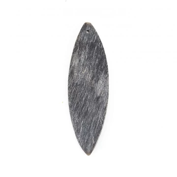 Bölényszarv (szürke) levél gyöngy, 50x15 mm (1 db)