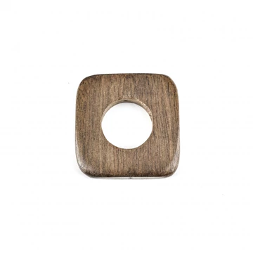 Ébenfa lyukas négyzet gyöngy, 30 mm (1 db)