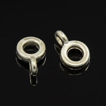 Medáltartó köztes dísz, kicsi, vékony, ezüst szín, 6,5x2 mm, 20 db