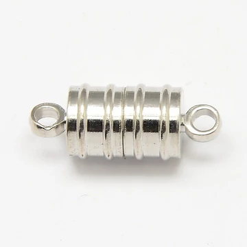 Hengeres mágneskapocs (ezüst szín), 20x8 mm (3 db)
