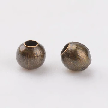 Golyó köztes dísz, bronz szín, 2 mm, kb. 100 db