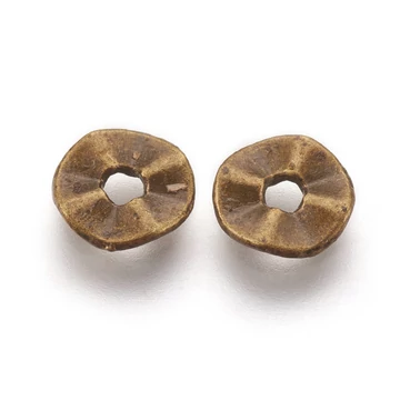 Hullámos köztes dísz, bronz szín, 7 mm, 20 db