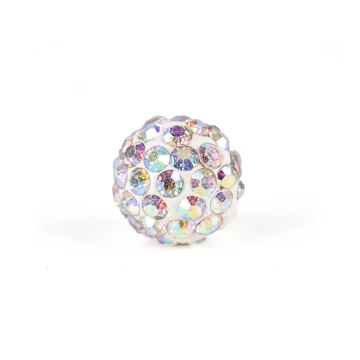 Pave disco gömb (szivárvány - AB) köztes dísz, 10 mm (5 db)