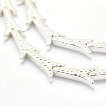 Hematit (ezüst szín) fecskefarok köztes dísz, 15.5x8x3 mm (3 db)