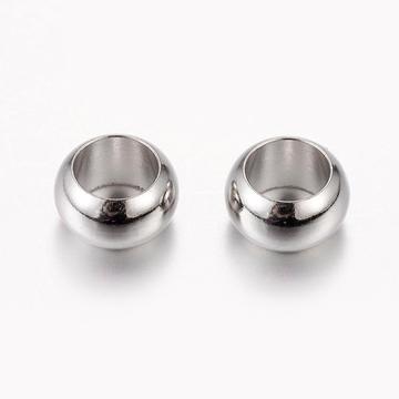 Kerek (platina szín) köztes dísz, 7x4 mm (5 db)