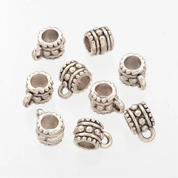 Pöttyös medáltartó köztes dísz, 7,2x6,5 mm, 10 db