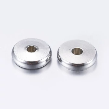 Nemesacél button köztes dísz, 8 mm (10 db)