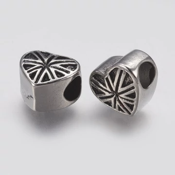 Nemesacél angol zászlós szív köztes dísz (1 db)