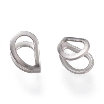 Nemesacél medáltartó, karikával rögzíthető, 5,5x4 mm, 10 db