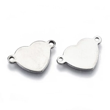 Nemesacél szív összekötő elem 10x15 mm, 2 db