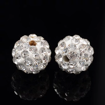 Pave disco gömb (fehér) köztes dísz, 10 mm (5 db)