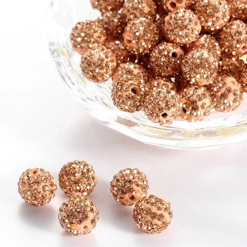 Pave disco gömb (rosegold) köztes dísz, 10 mm (5 db)