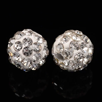 Pave disco gömb (fehér) köztes dísz, 6 mm (3 db)