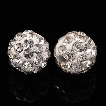 Pave disco gömb (fehér) köztes dísz, 6 mm (3 db)