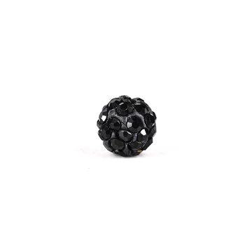 Pave disco gömb (fekete) köztes dísz, 8 mm (5 db)