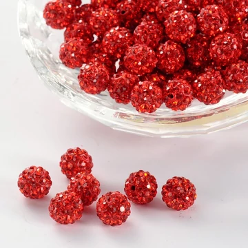 Pave disco gömb (piros) köztes dísz, 8 mm (5 db)