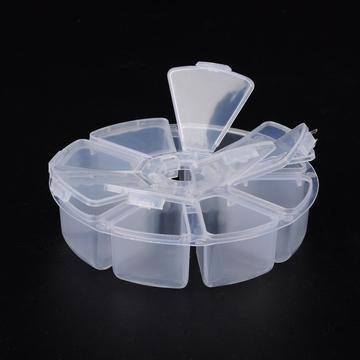 8 rekeszes kerek szortimenter doboz, 10,5x2,8 cm