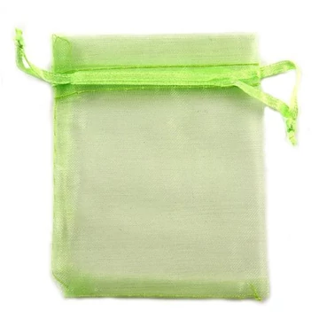 Tüll tasak (25), kb. 10x12 cm, világoszöld (10 db)