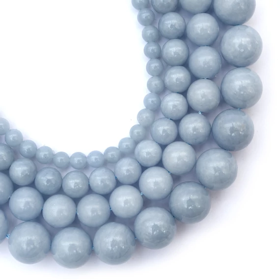 Akvamarin golyós szál, 6-10 mm