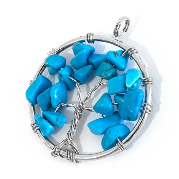 Türkinit törmelékköves életfa medál, kb.3 cm