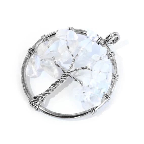 Opalit törmelékköves életfa medál, kb.3 cm