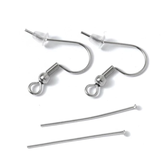 Rugós,nemesacél fülbevaló készítő csomag (1 pár fülbevalóhoz)