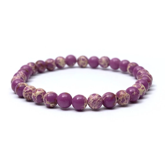 Regalit gumis ásvány karkötő, világoslila, 6 mm