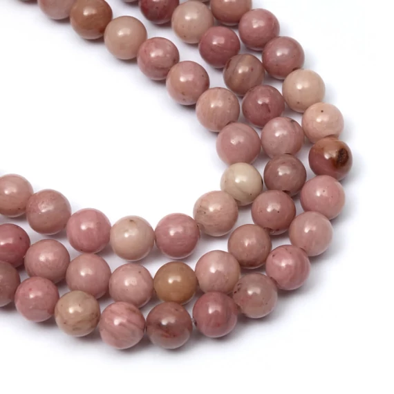 Rodonit  rózsaszín golyós szál, 4 mm, kb. 38 cm