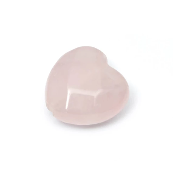 Rózsakvarc szív alakú gyöngy, fazettált, 10 mm