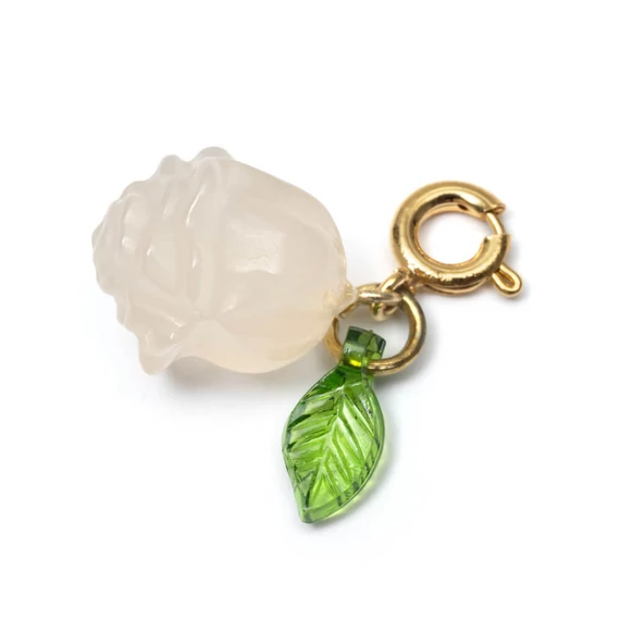 Achát rózsa medál, 22 mm